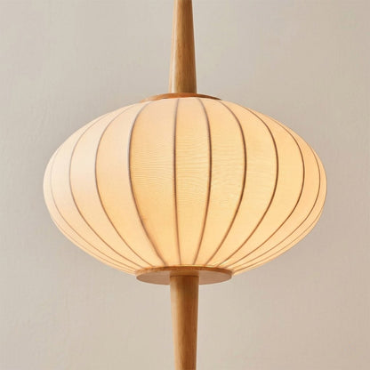Cygnus Wood & Silk Floor Lamp
