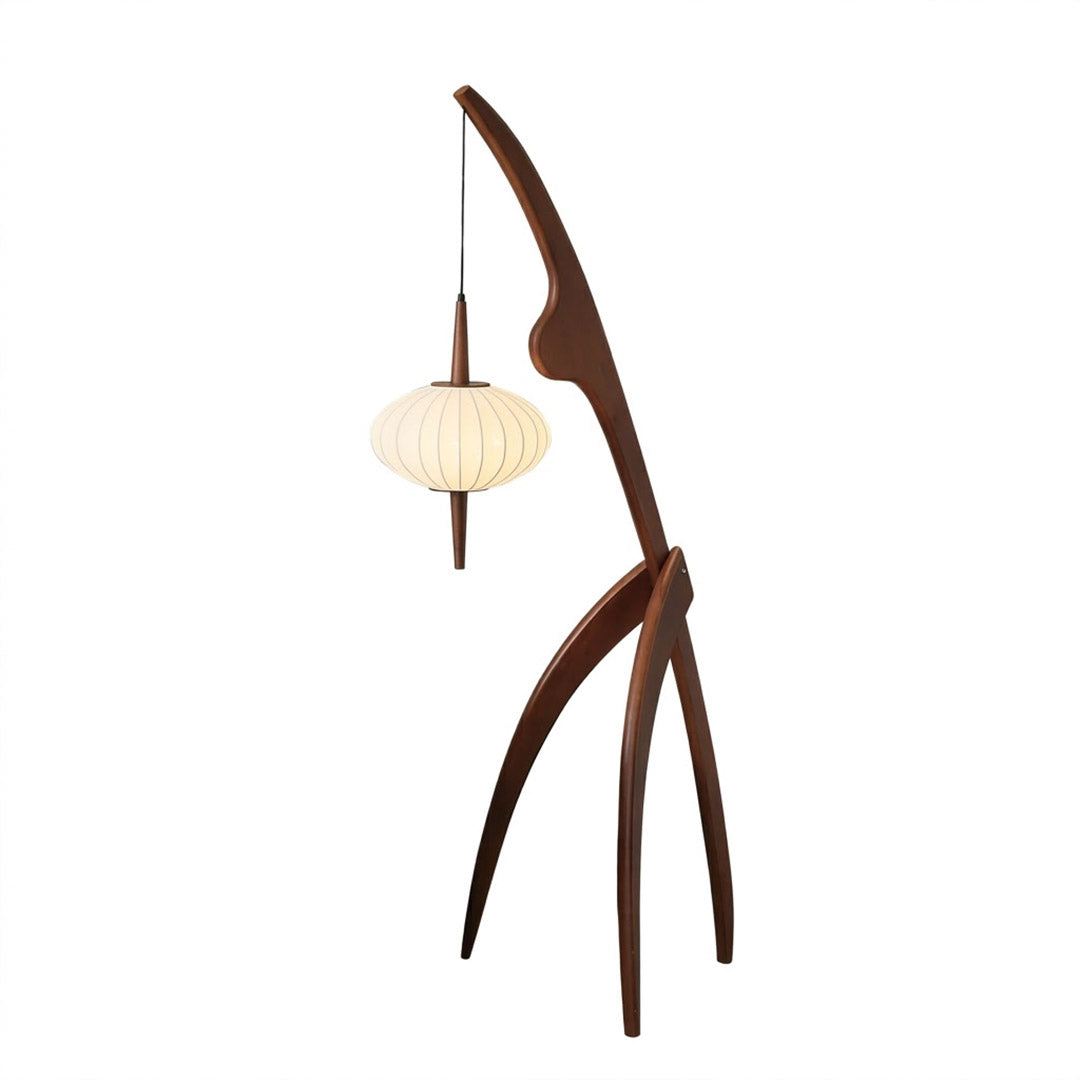 Cygnus Wood & Silk Floor Lamp