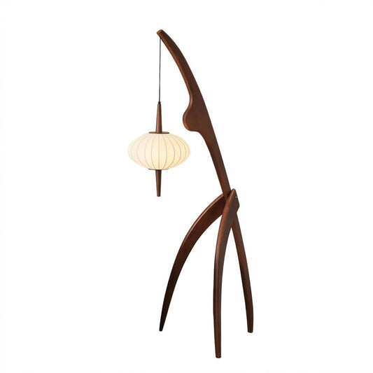 Cygnus Wood & Silk Floor Lamp