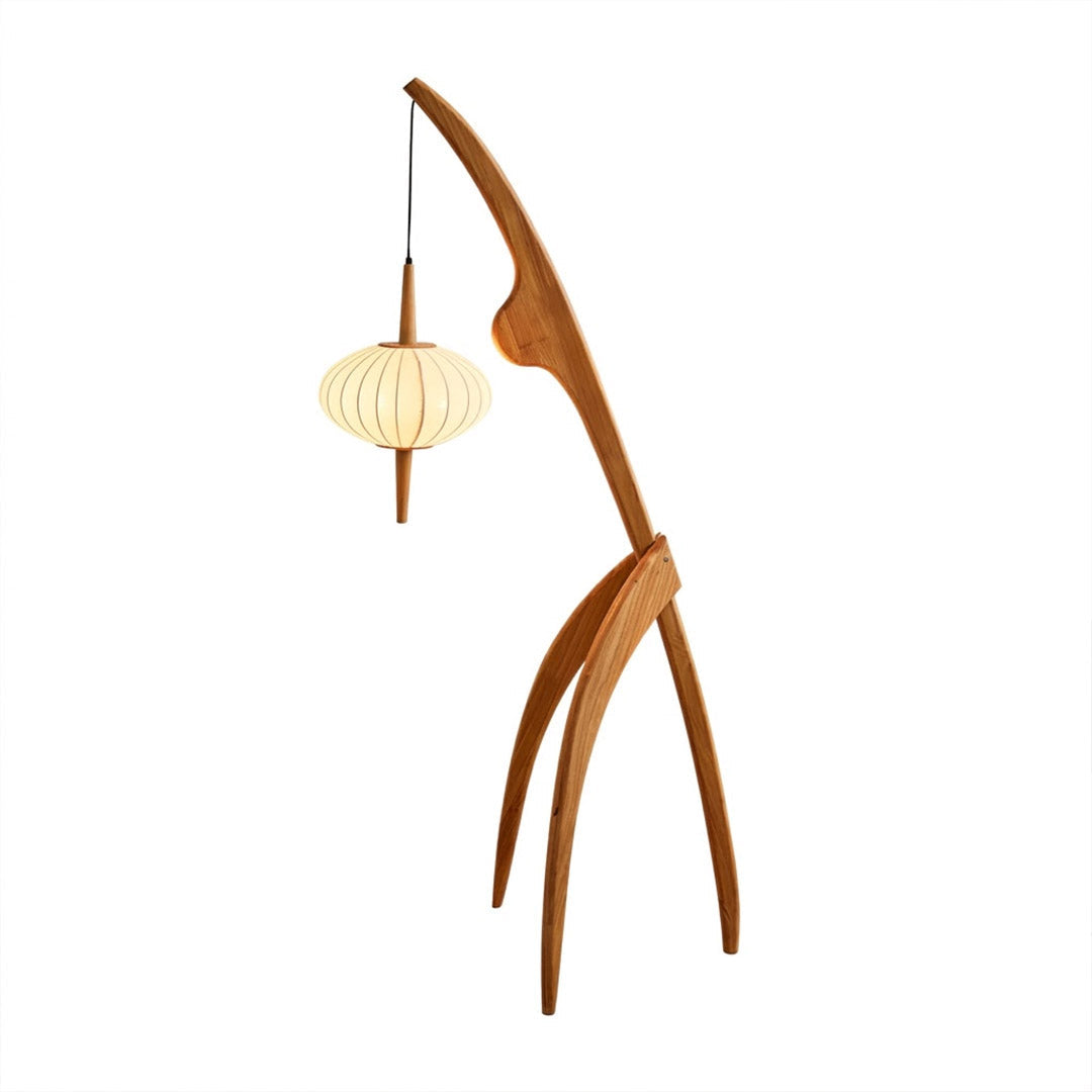Cygnus Wood & Silk Floor Lamp