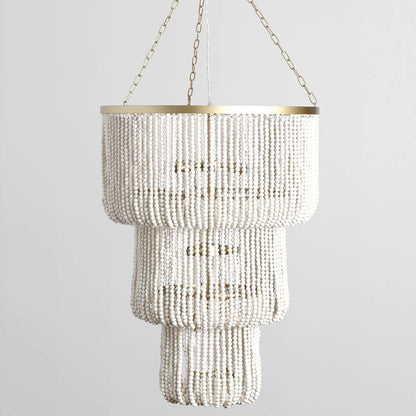 Elowen White Beaded Chandelier