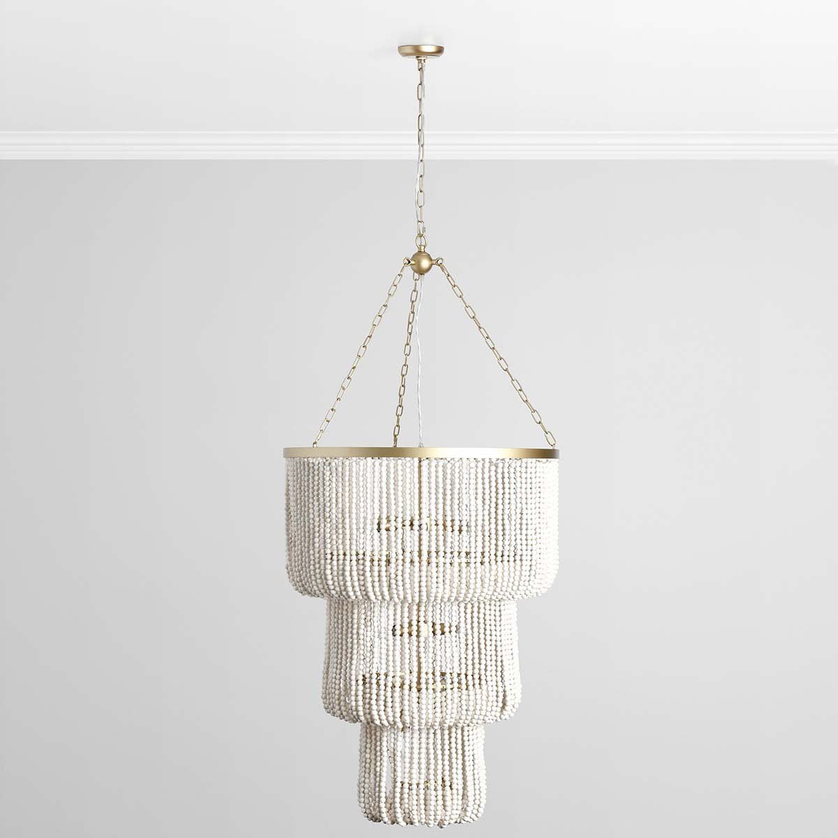 Elowen White Beaded Chandelier