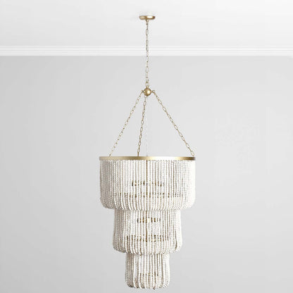 Elowen White Beaded Chandelier