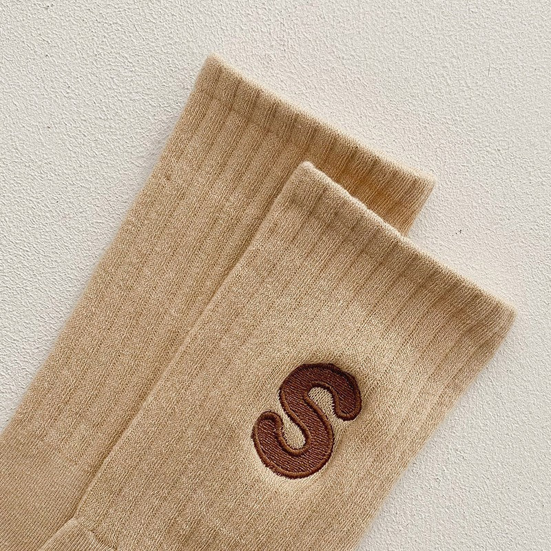 Embroidered Cotton Mid-Calf Socks