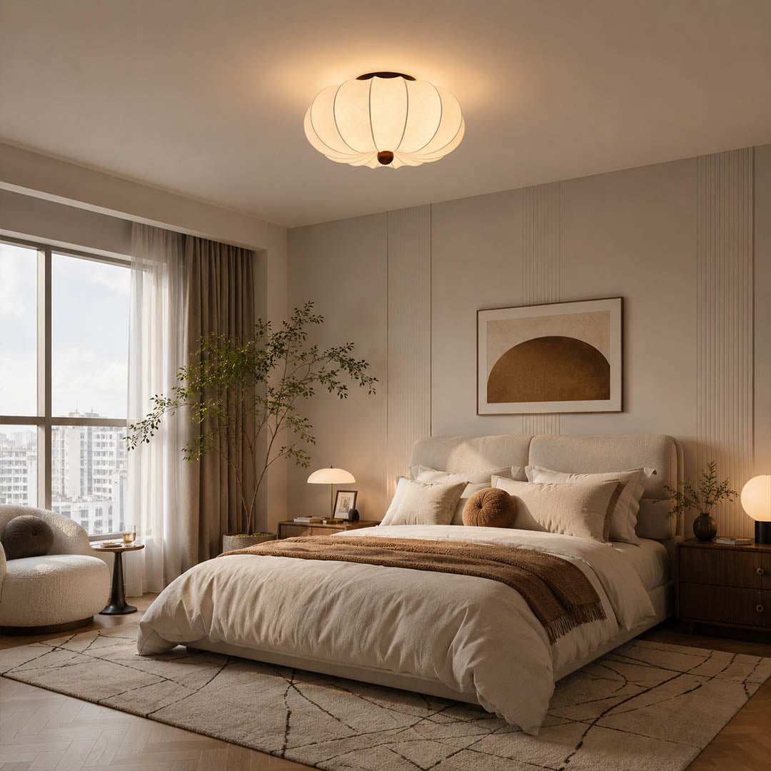 Fiora Silk Pleated Cloud Ceiling Lamp