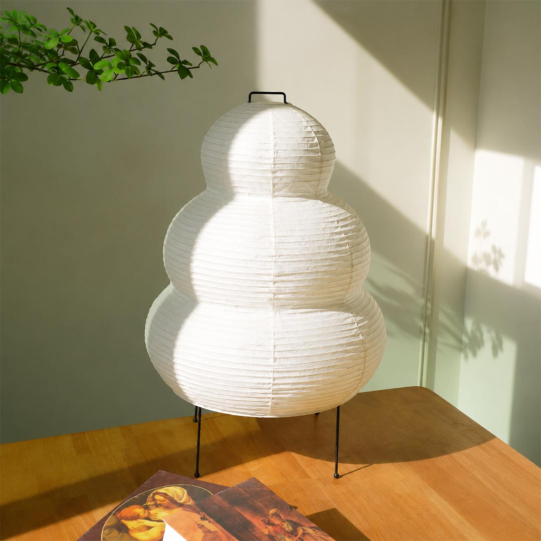 Akari 25N Washi Paper Three-Tiered Floor Table Light