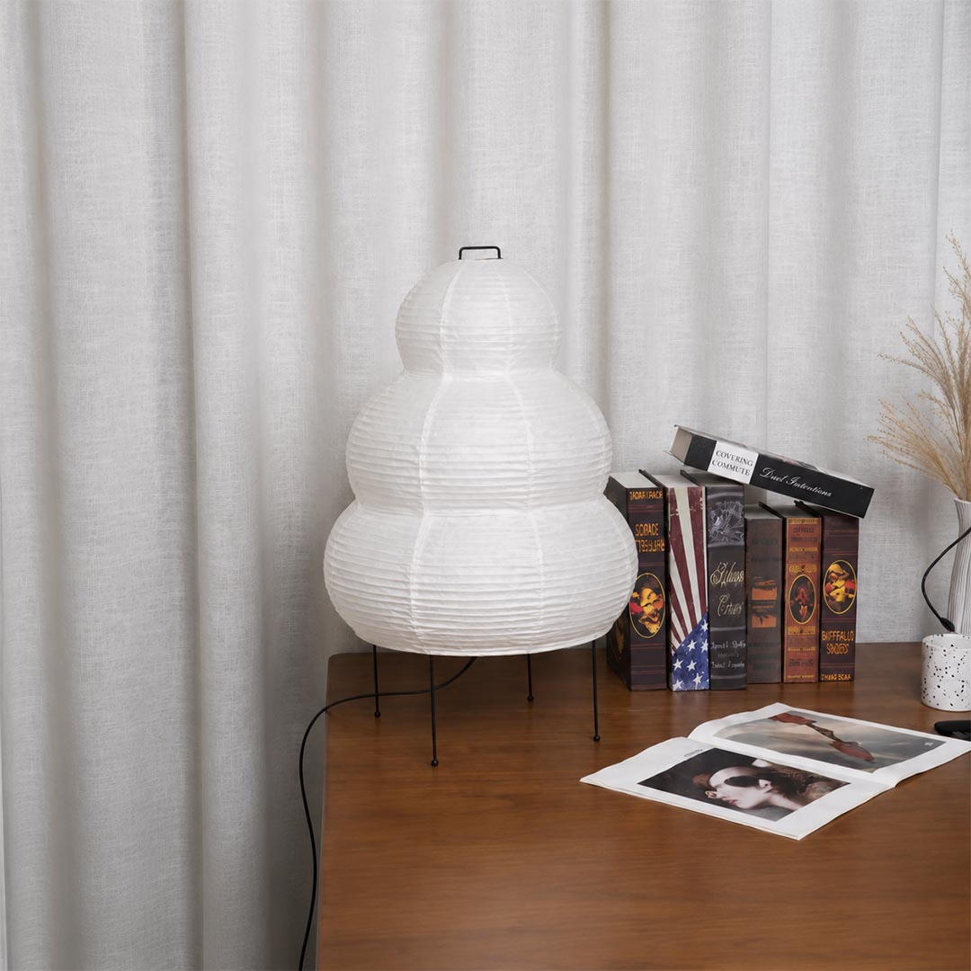 Akari 25N Washi Paper Three-Tiered Floor Table Light