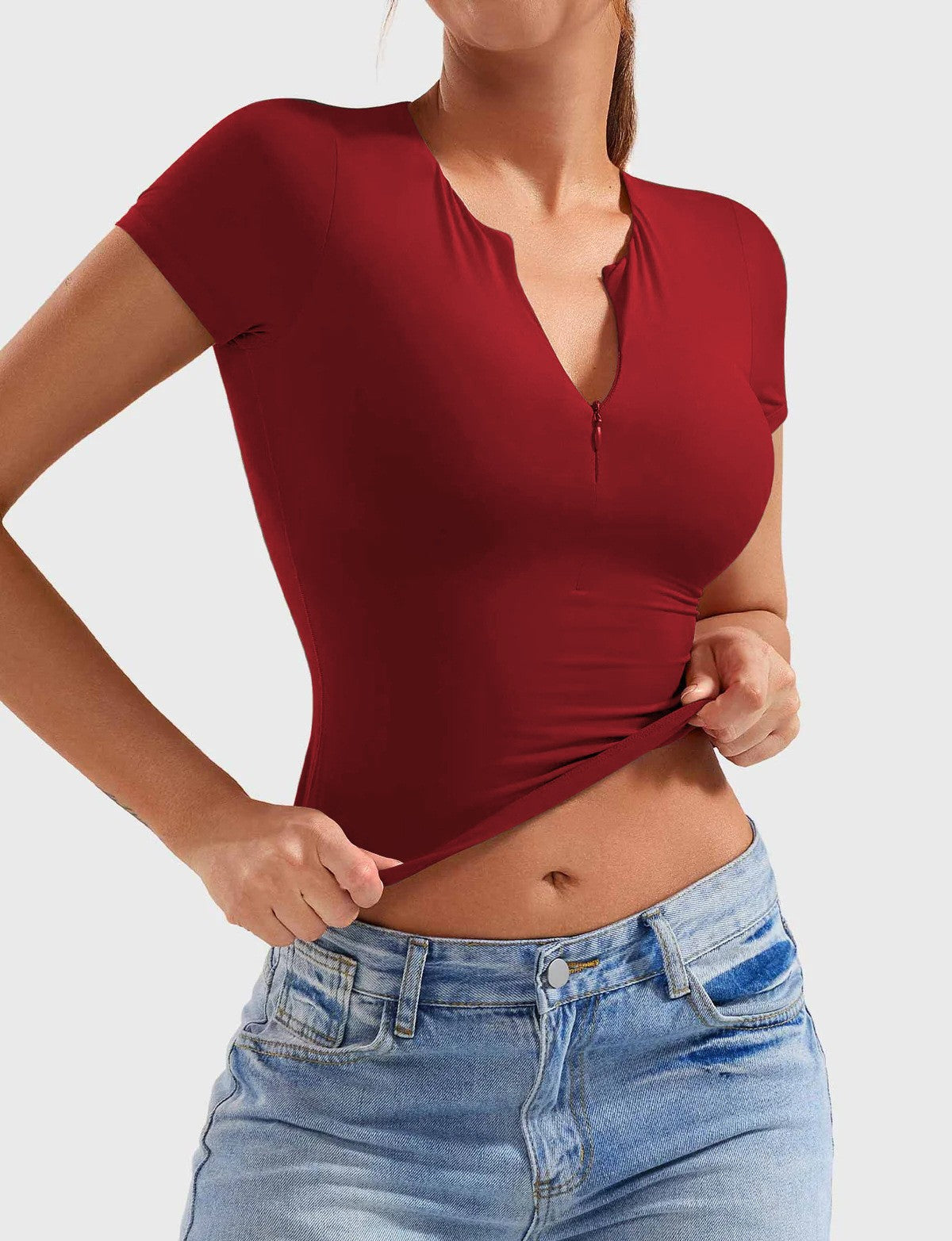 Half-Zip Slim Fit Active Top