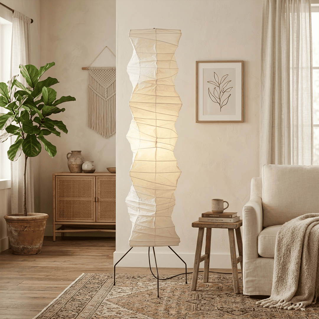 Akari UF4-33N Washi Paper Tall Floor Lamp