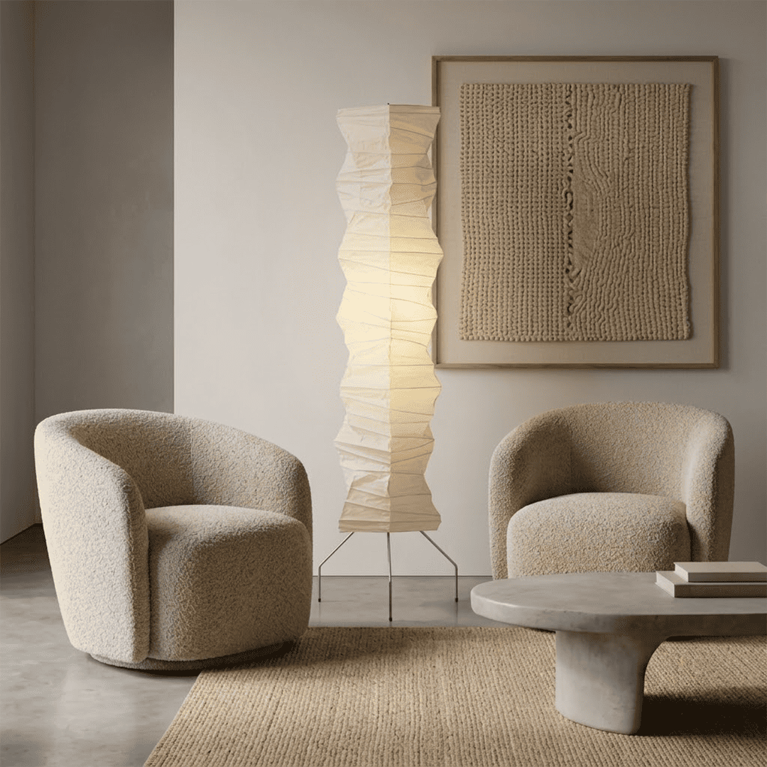 Akari UF4-33N Washi Paper Tall Floor Lamp