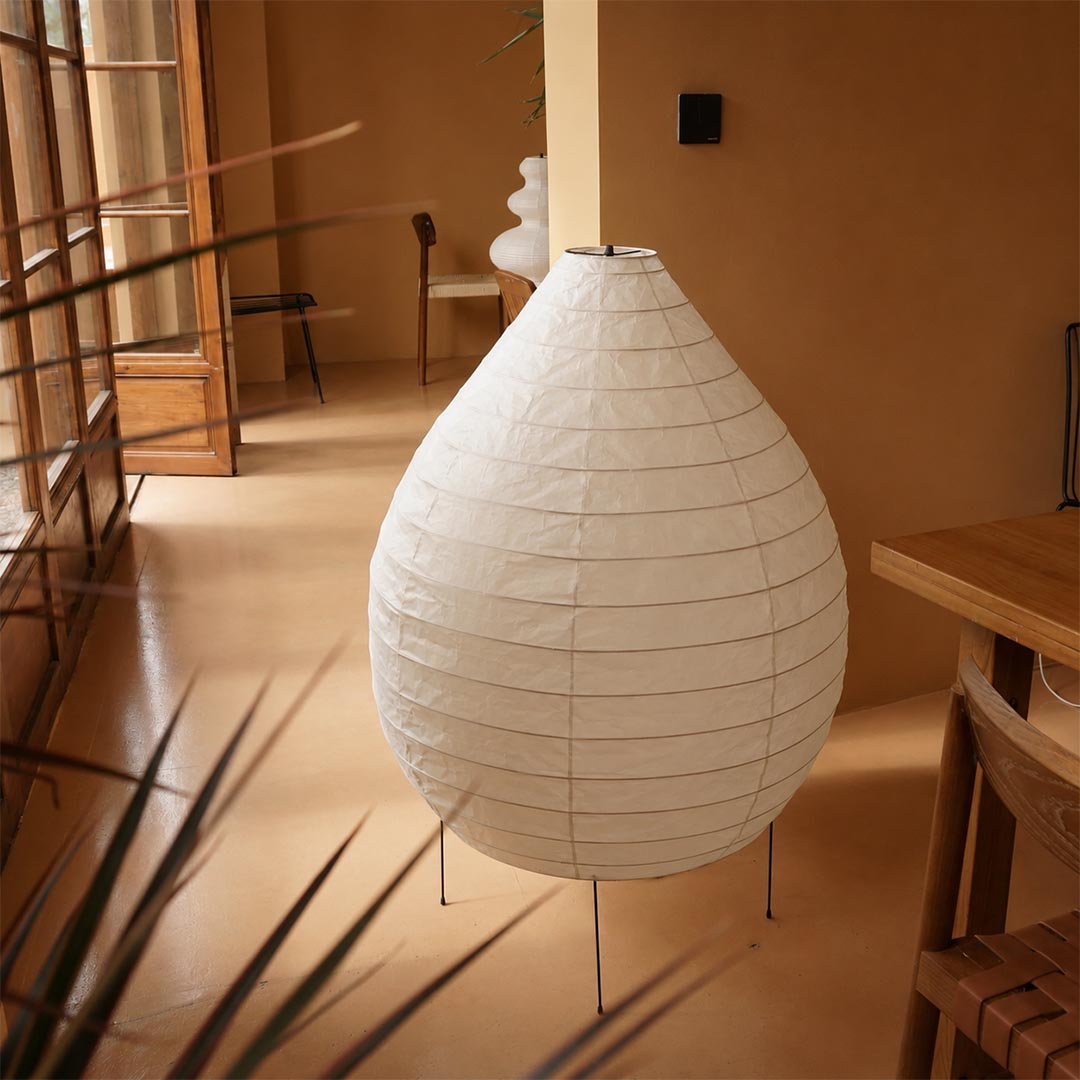 Akari 23N Washi Paper Pear-Shape Sculptural Floor Lamp