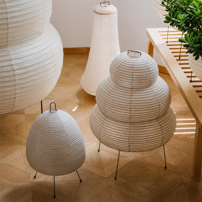 Akari 25N Washi Paper Three-Tiered Floor Table Light