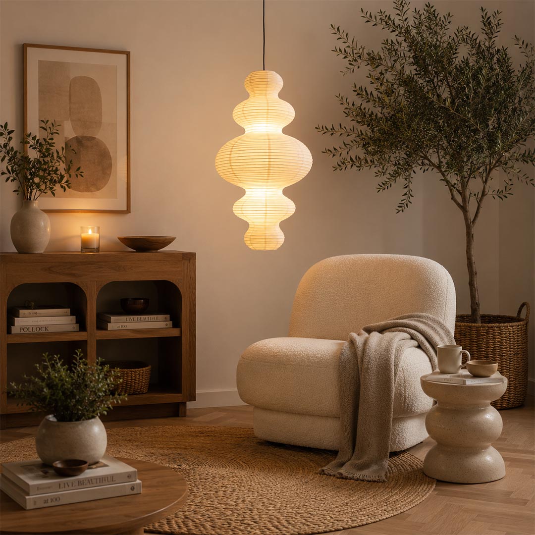 Akari Juni Washi Paper Pendant Lamp
