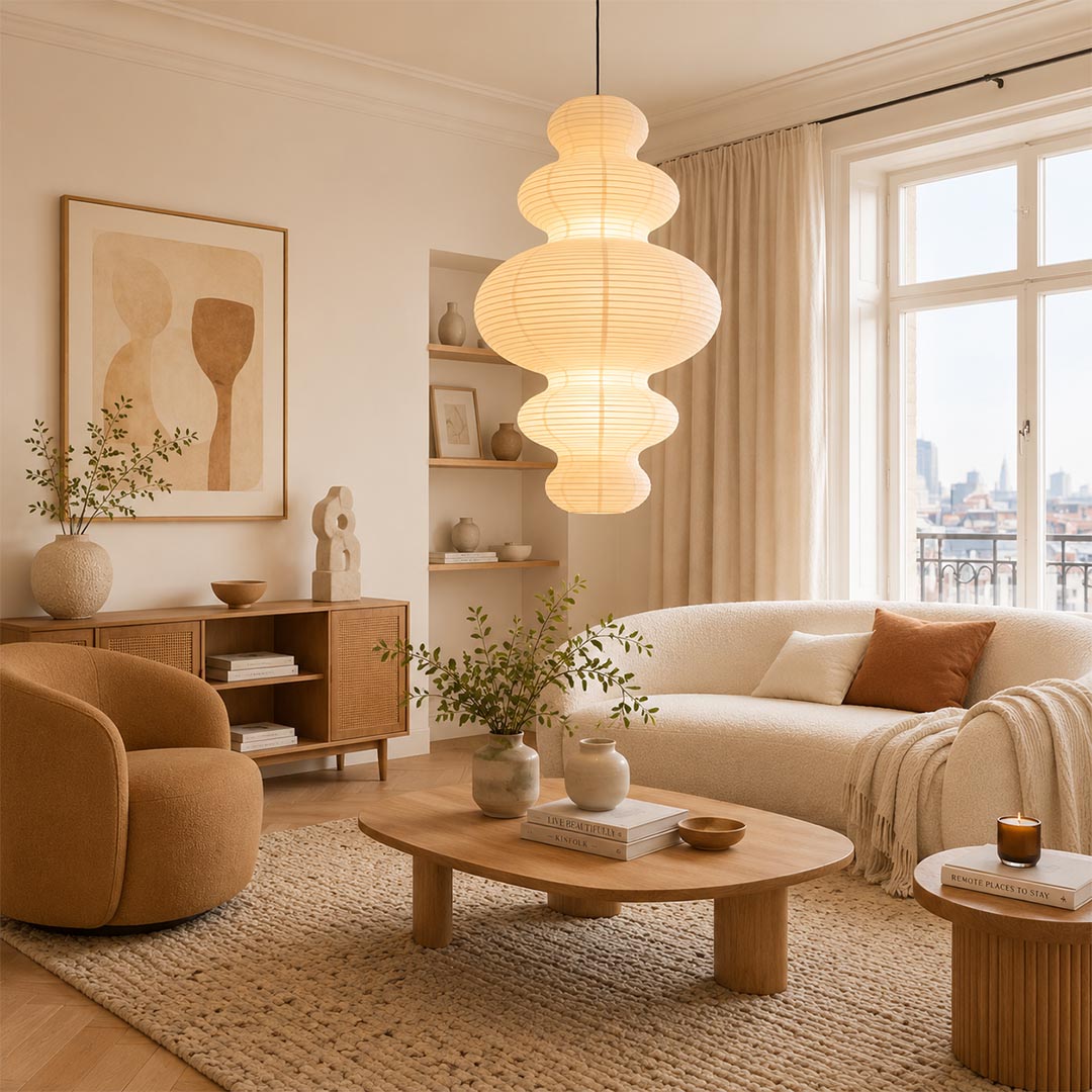 Akari Juni Washi Paper Pendant Lamp