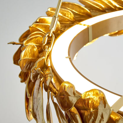 Laurentine Cast Brass Wreath Chandelier