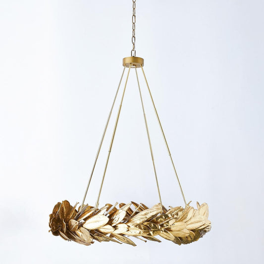 Laurentine Cast Brass Wreath Chandelier
