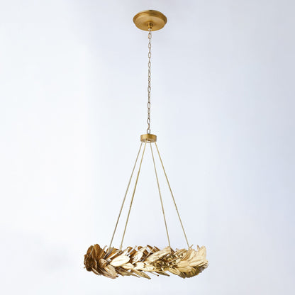 Laurentine Cast Brass Wreath Chandelier