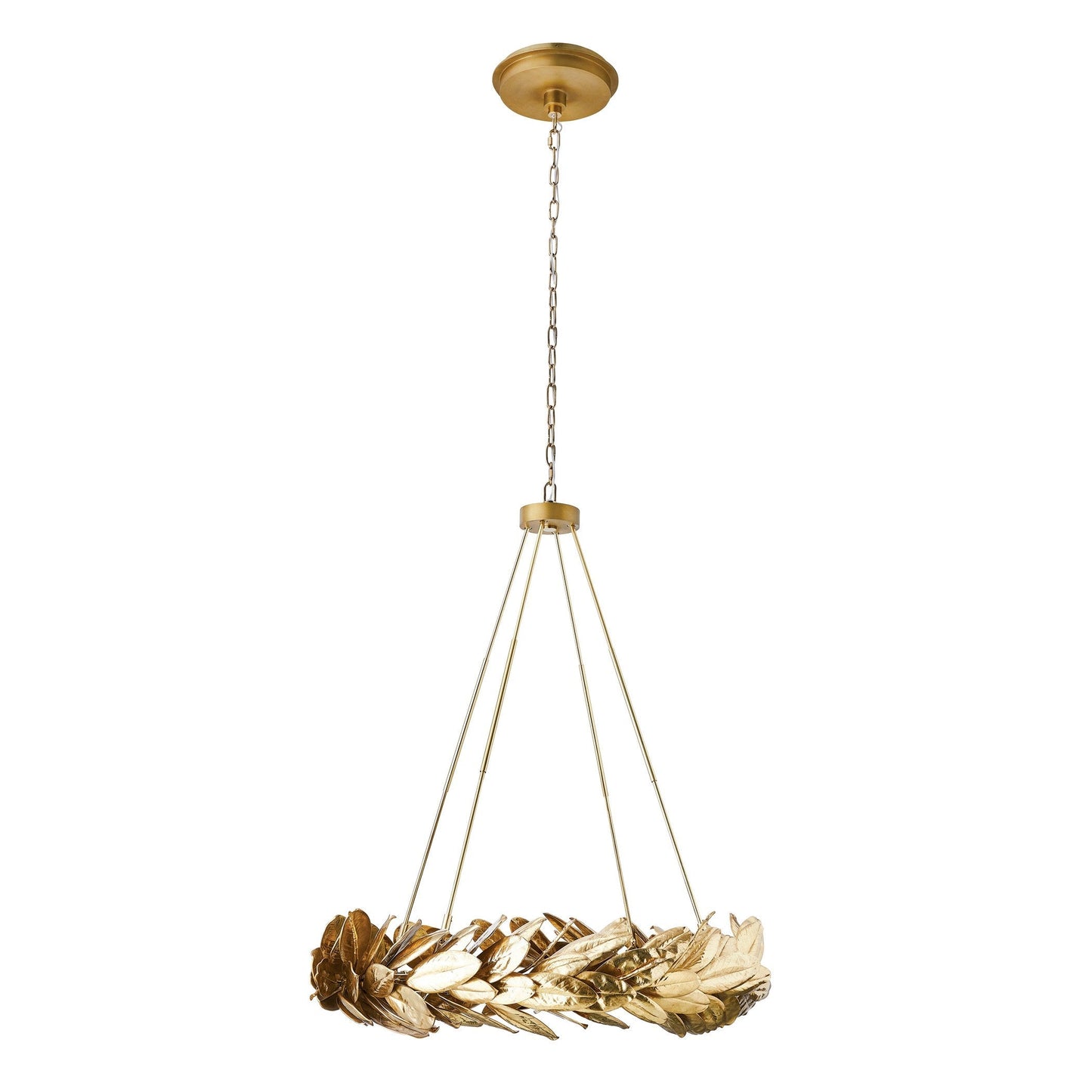 Laurentine Cast Brass Wreath Chandelier