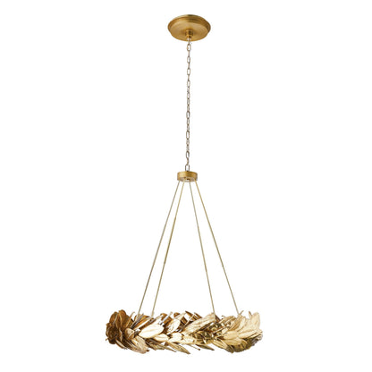 Laurentine Cast Brass Wreath Chandelier