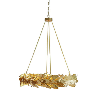Laurentine Cast Brass Wreath Chandelier