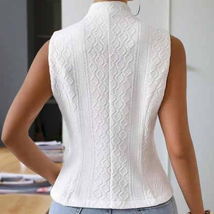 Liora Ribbed Stand Collar Vest