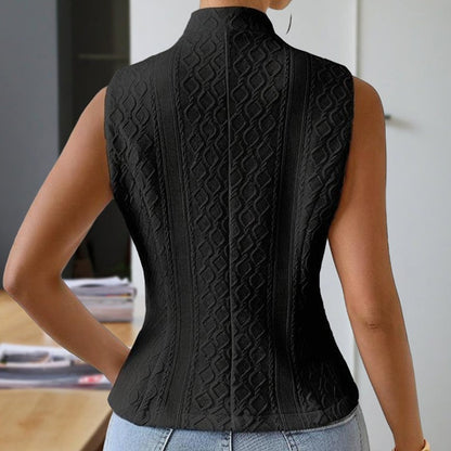 Liora Ribbed Stand Collar Vest