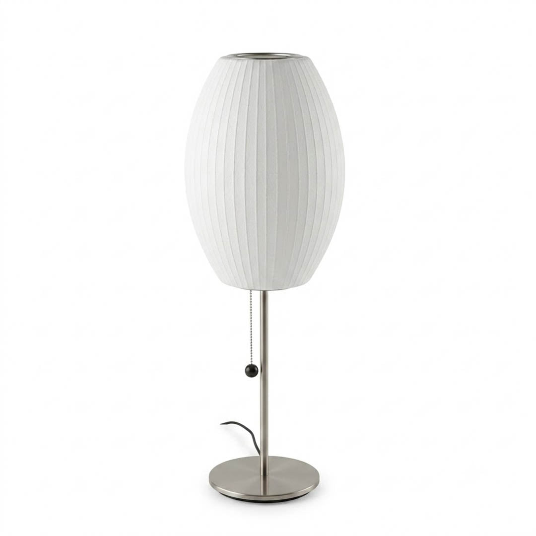 Maeve Tall Chrome & Faux Silk Console Lamp