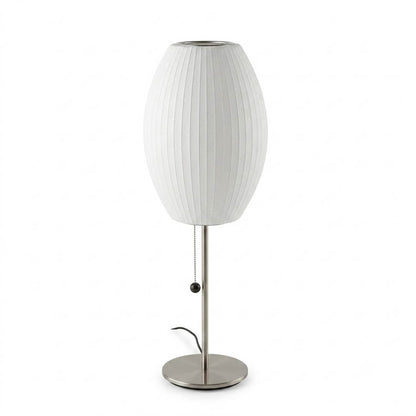 Maeve Tall Chrome & Faux Silk Console Lamp