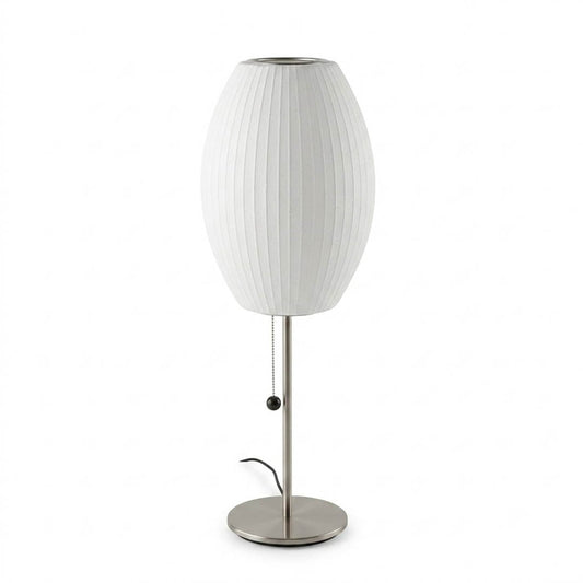 Maeve Tall Chrome & Faux Silk Console Lamp