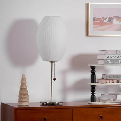 Maeve Tall Chrome & Faux Silk Console Lamp
