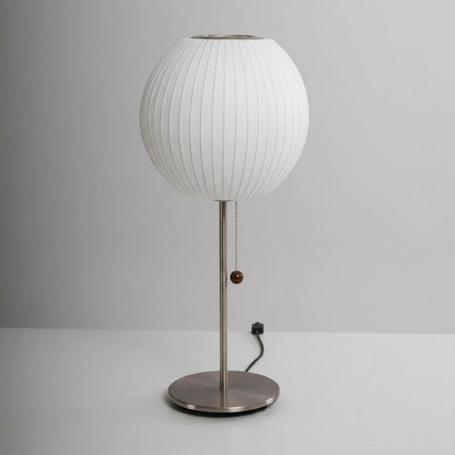 Maeve Tall Chrome & Faux Silk Console Lamp