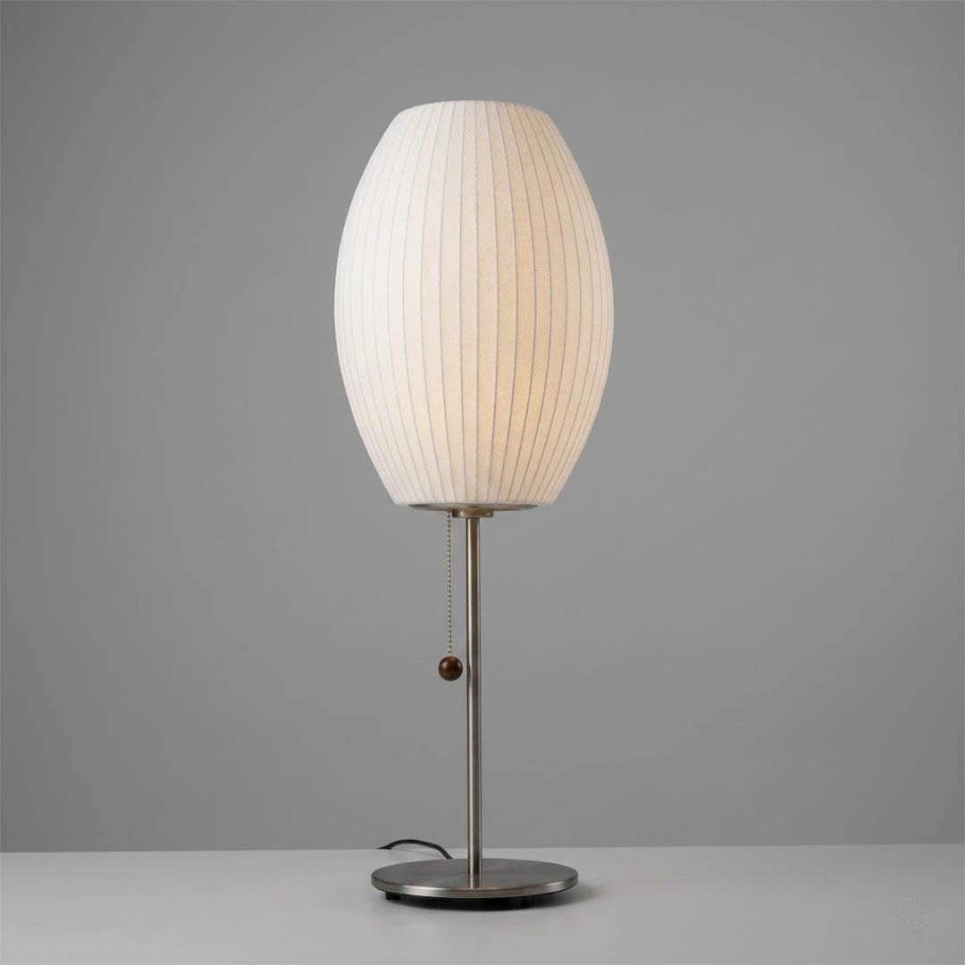 Maeve Tall Chrome & Faux Silk Console Lamp