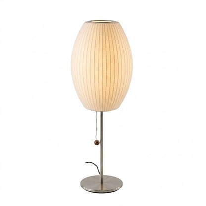 Maeve Tall Chrome & Faux Silk Console Lamp
