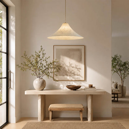 Marlow Wide-Flat Silk Disc Pendant Light
