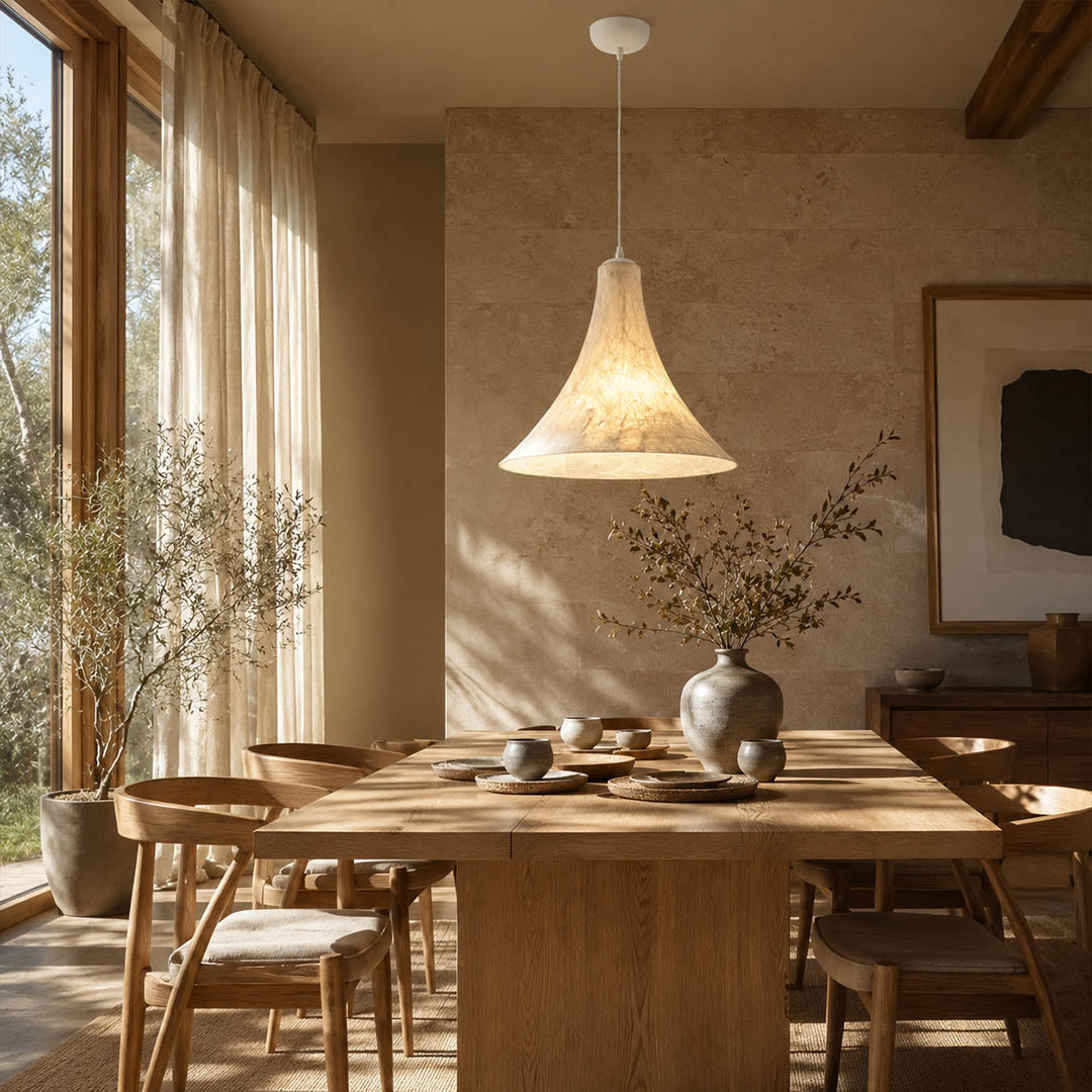 Marlow Wide-Flat Silk Disc Pendant Light