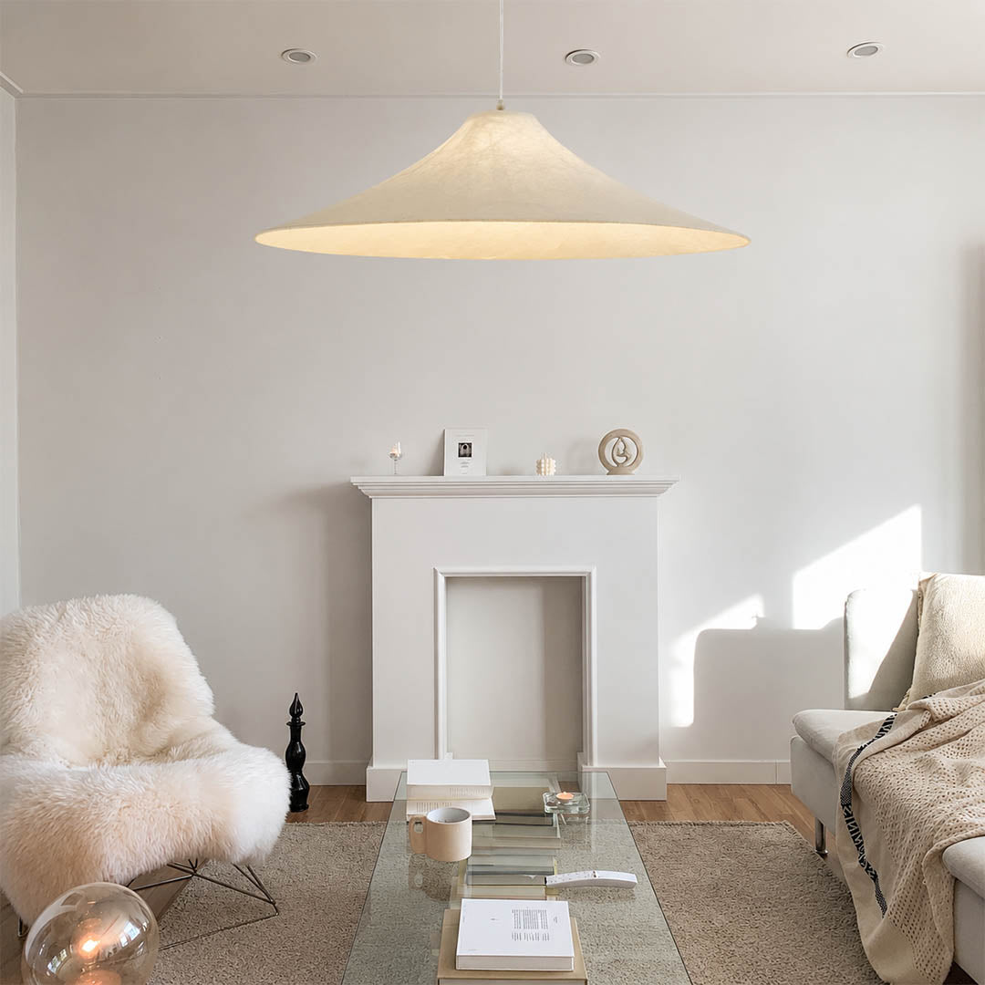 Marlow Wide-Flat Silk Disc Pendant Light