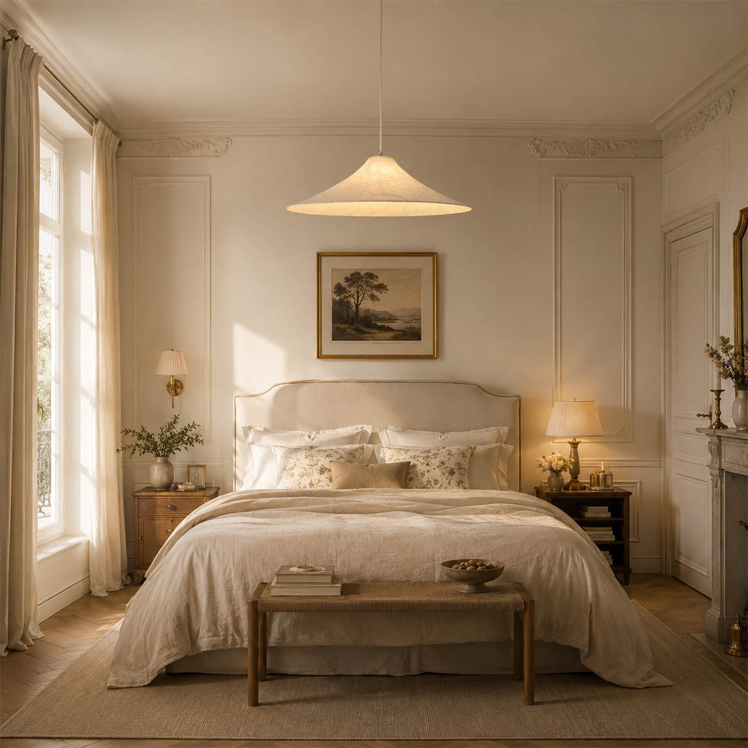 Marlow Wide-Flat Silk Disc Pendant Light