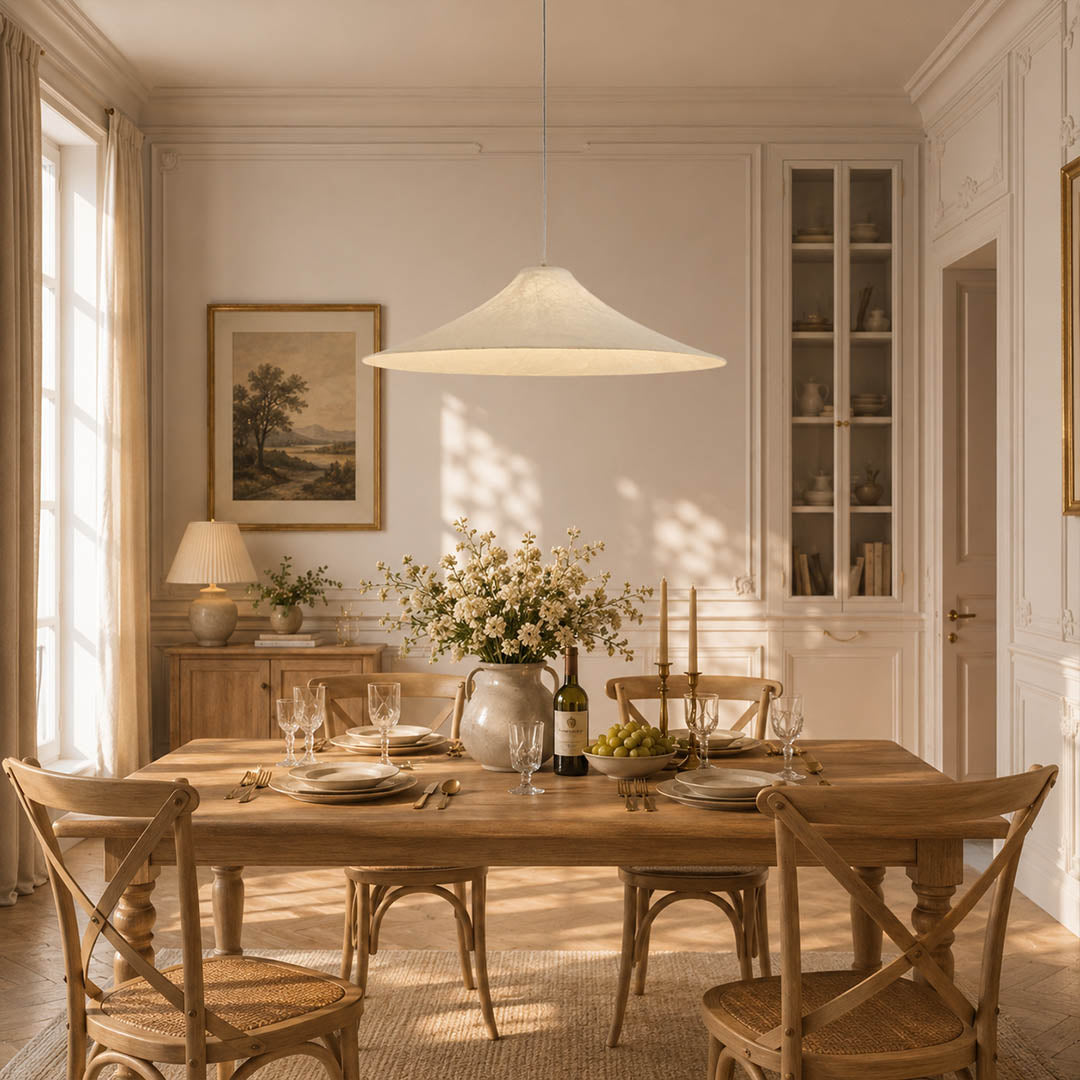 Marlow Wide-Flat Silk Disc Pendant Light