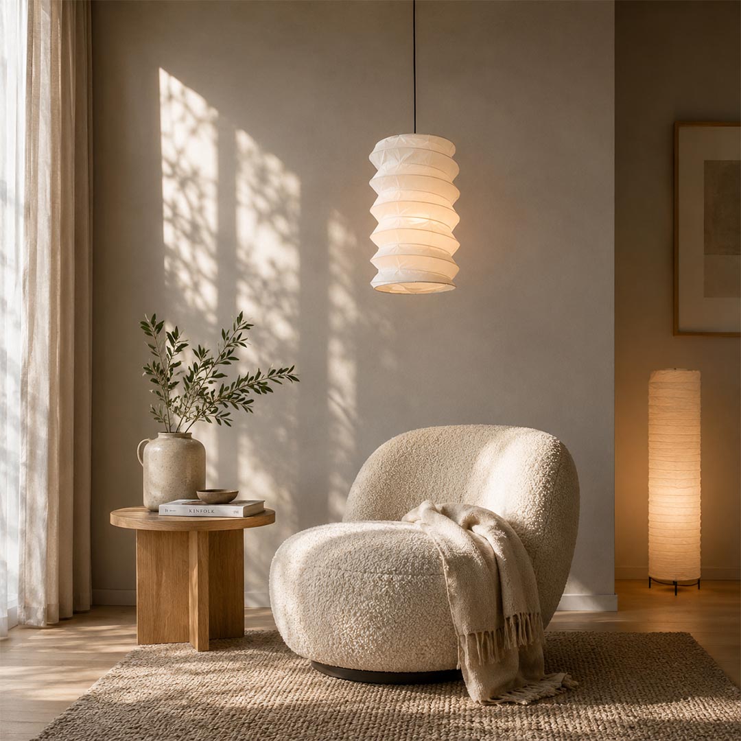 Akari 31N Washi Paper Cylindrical Pendant Light