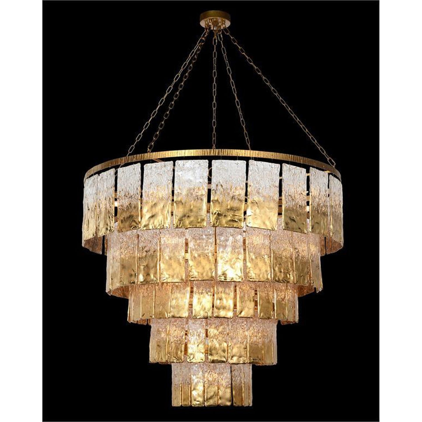 Nocturna Goldleaf Glass Chandelier