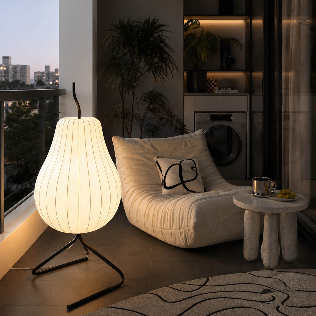 Rina Silk Pear Floor Lamp
