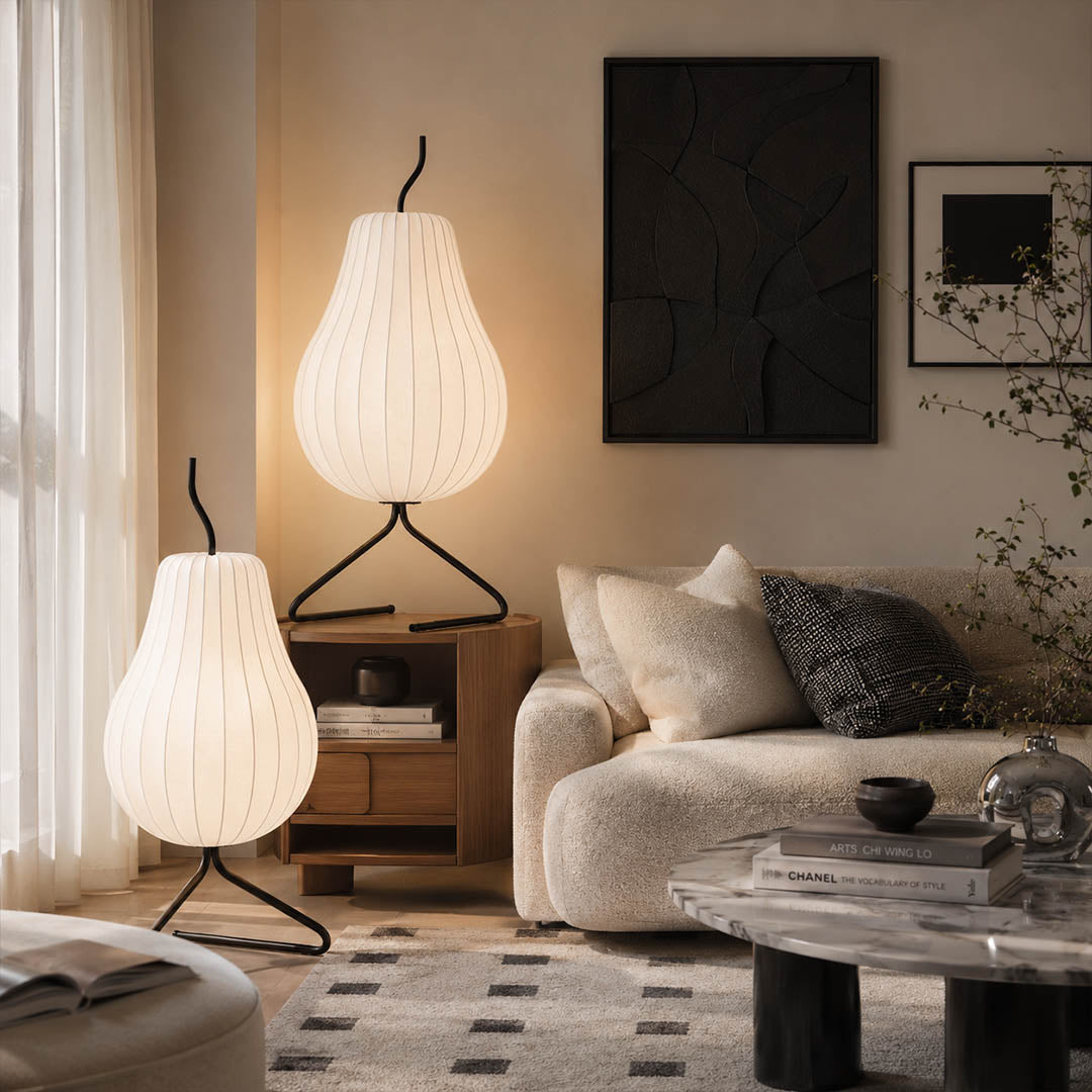Rina Silk Pear Floor Lamp