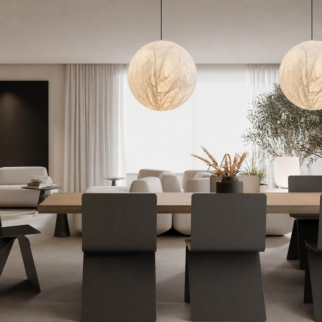Selene Silk Moon Pendant Light
