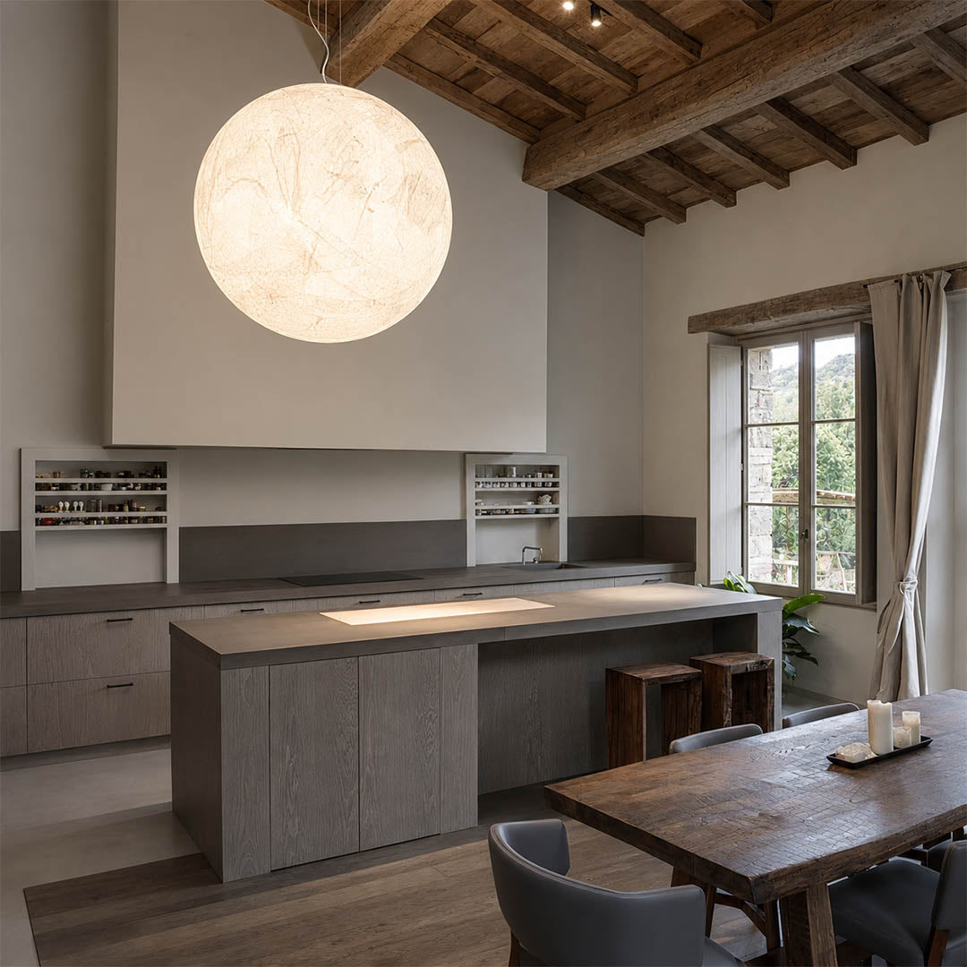 Selene Silk Moon Pendant Light