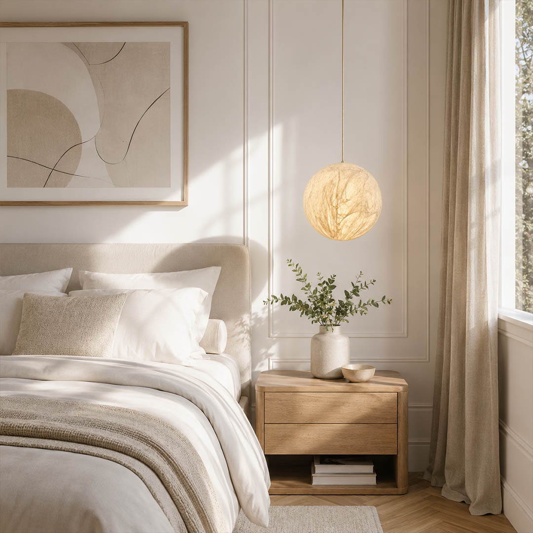 Selene Silk Moon Pendant Light
