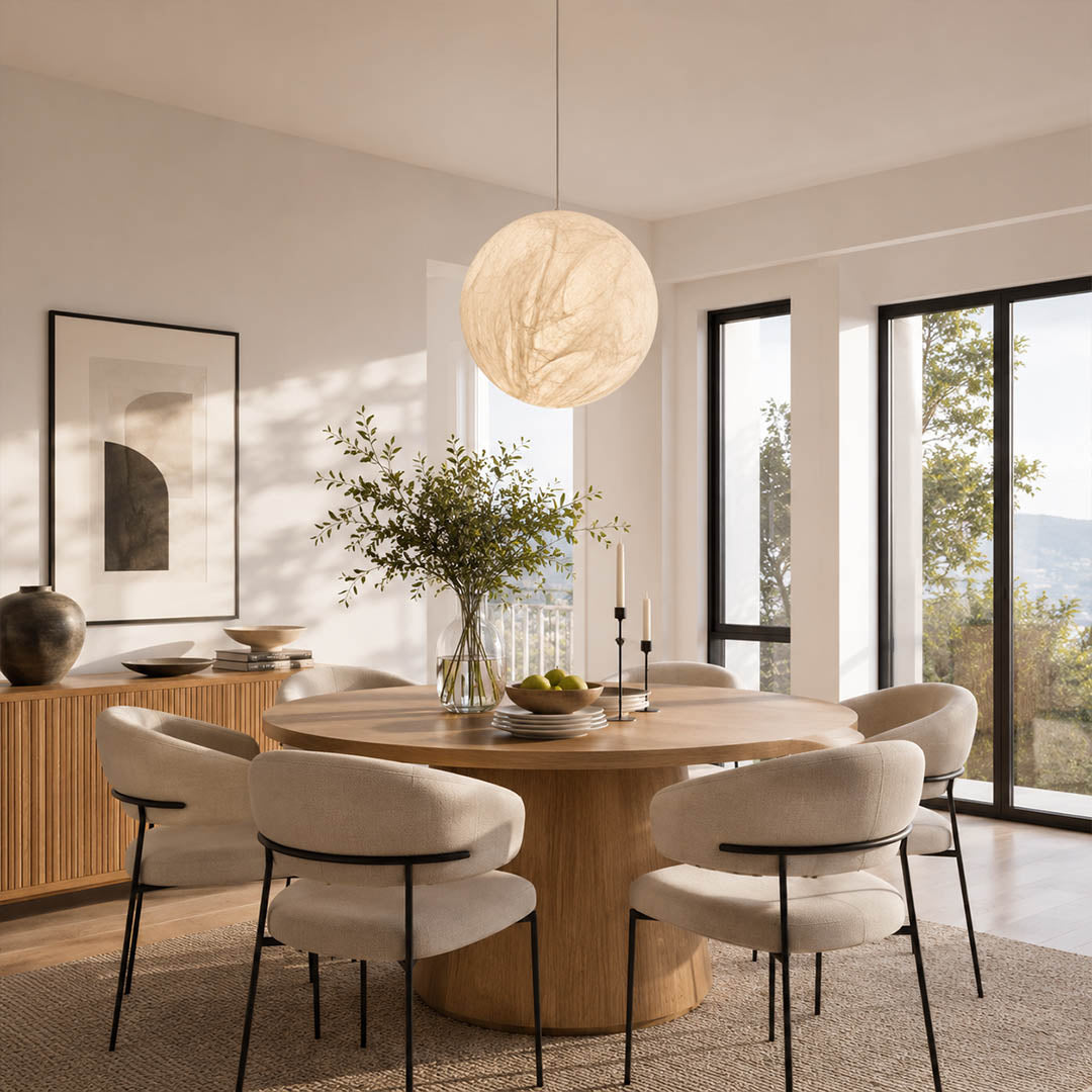 Selene Silk Moon Pendant Light