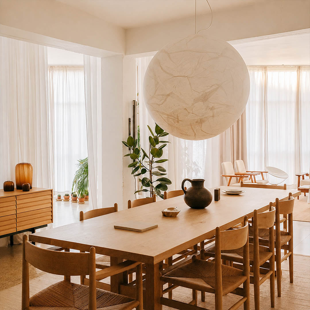 Selene Silk Moon Pendant Light