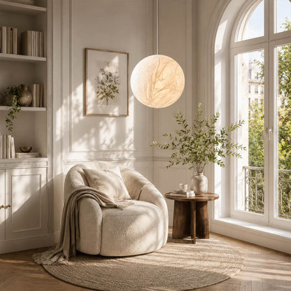 Selene Silk Moon Pendant Light