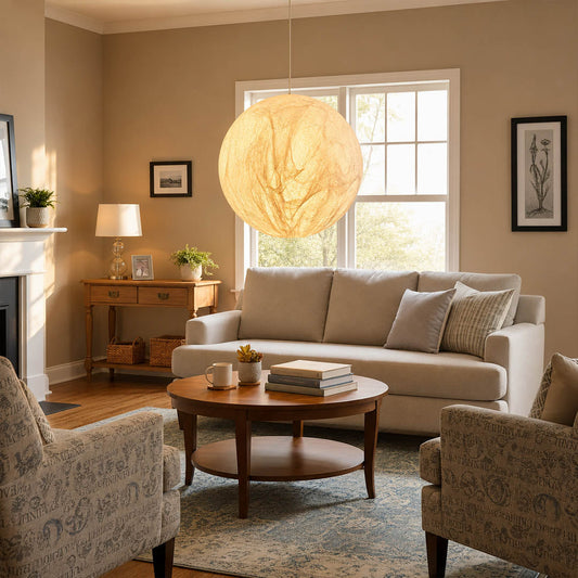 Selene Silk Moon Pendant Light