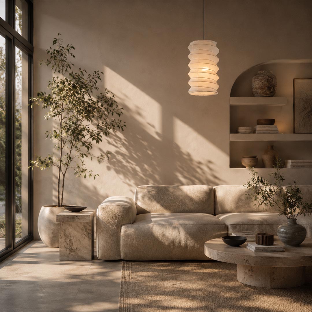 Akari 31N Washi Paper Cylindrical Pendant Light